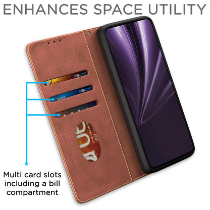 Vivo T4x 5G Magnetic wallet flip cover in brown by Pikkme – photo 3