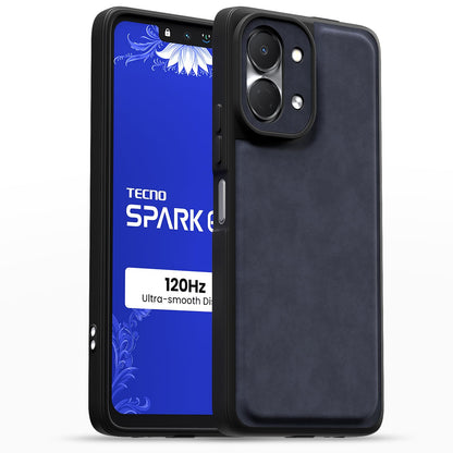 Blue Leather back cover for Tecno Spark Go 3 – Pikkme