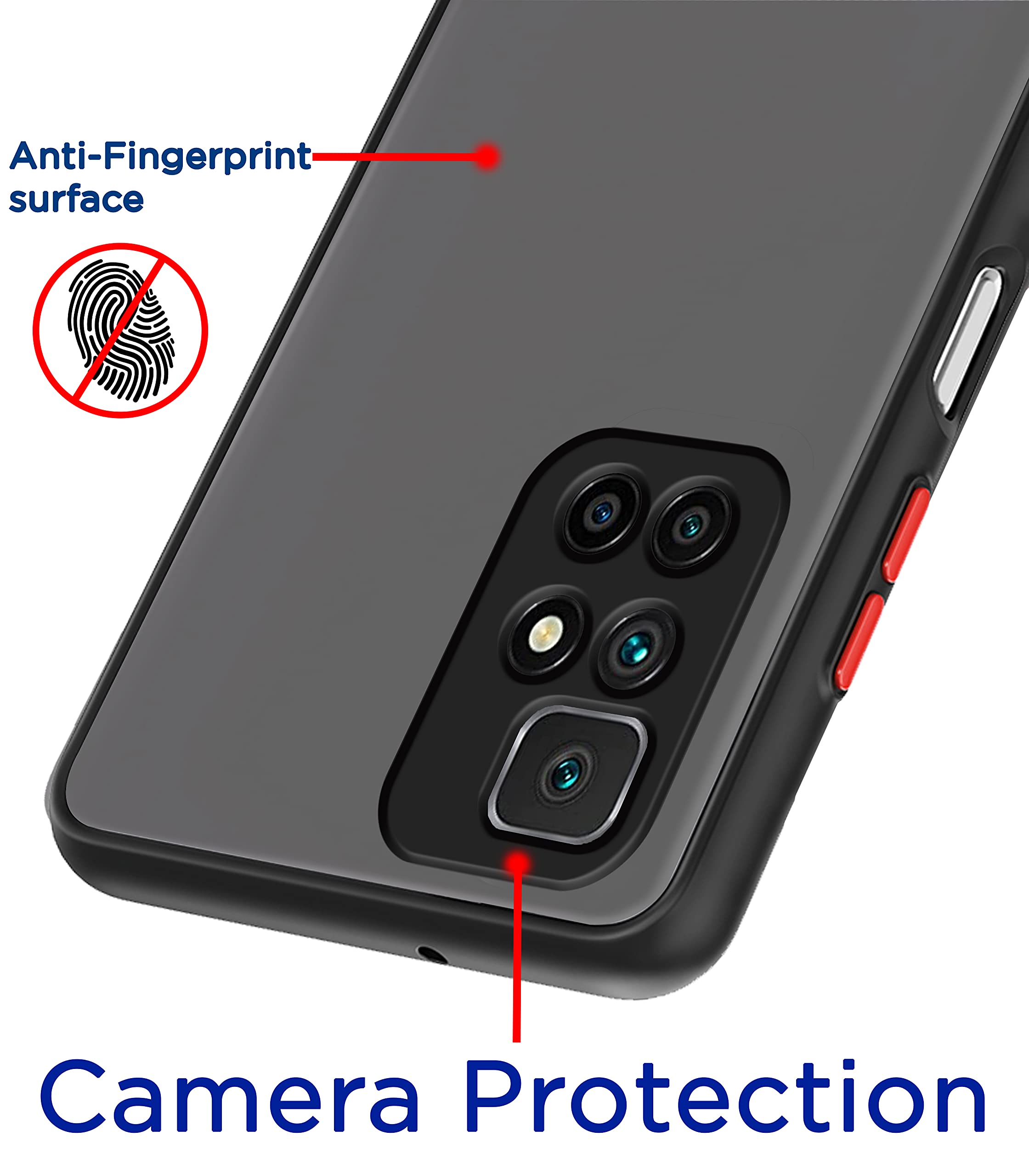 Pikkme Redmi 10 Prime Hybrid black mobile back cover – photo 2