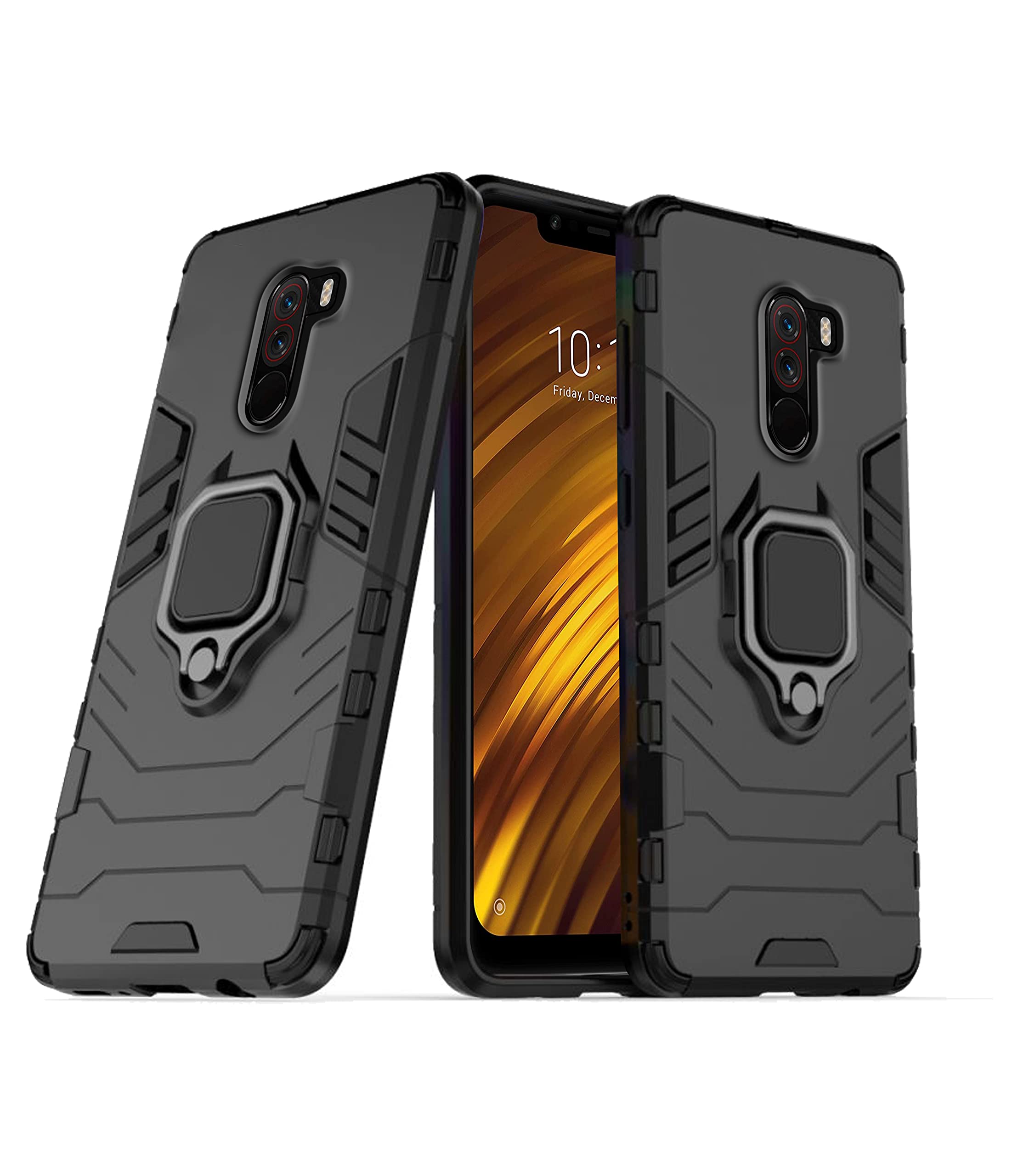 Pikkme black D5 Tough Armor back cover for Mi Poco F1