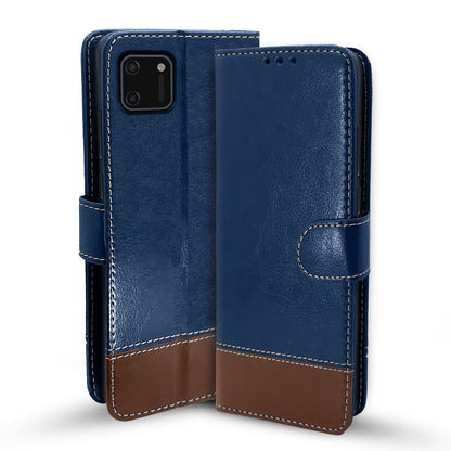 Blue & brown wallet flip cover for Realme C11 – Pikkme
