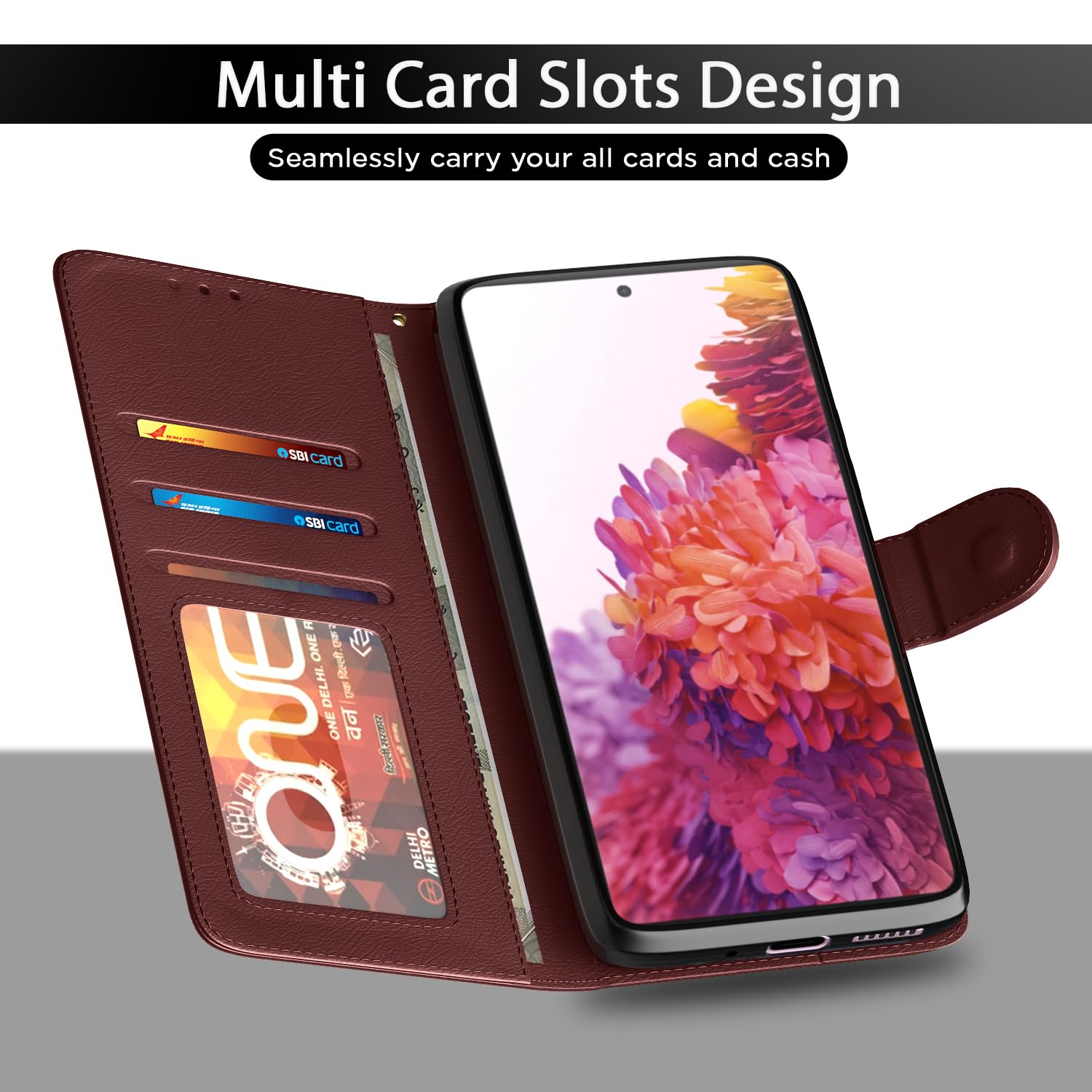 Pikkme brown Wallet wallet flip cover for Samsung S20 FE/S20 FE 5G – photo 5