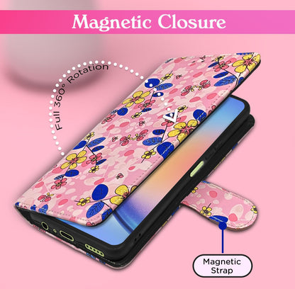 Pikkme Samsung A05s pink flower wallet flip cover – photo 2