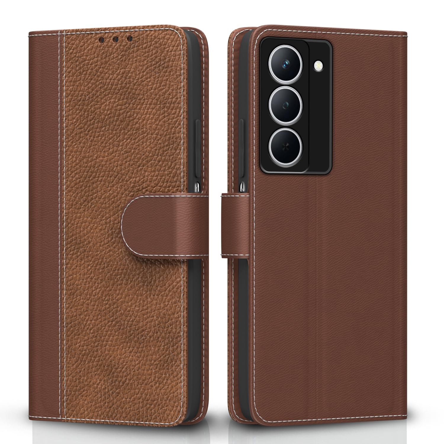 Realme Narzo 80x/P3x/14X 5G Wallet wallet flip cover in tan by Pikkme