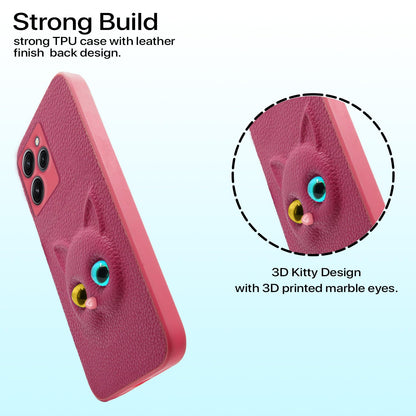 Pikkme Redmi 12 4G Kitty Back Cover (Pink)