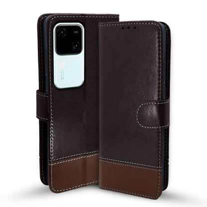 Coffee & brown wallet flip cover for Vivo V30 5G – Pikkme