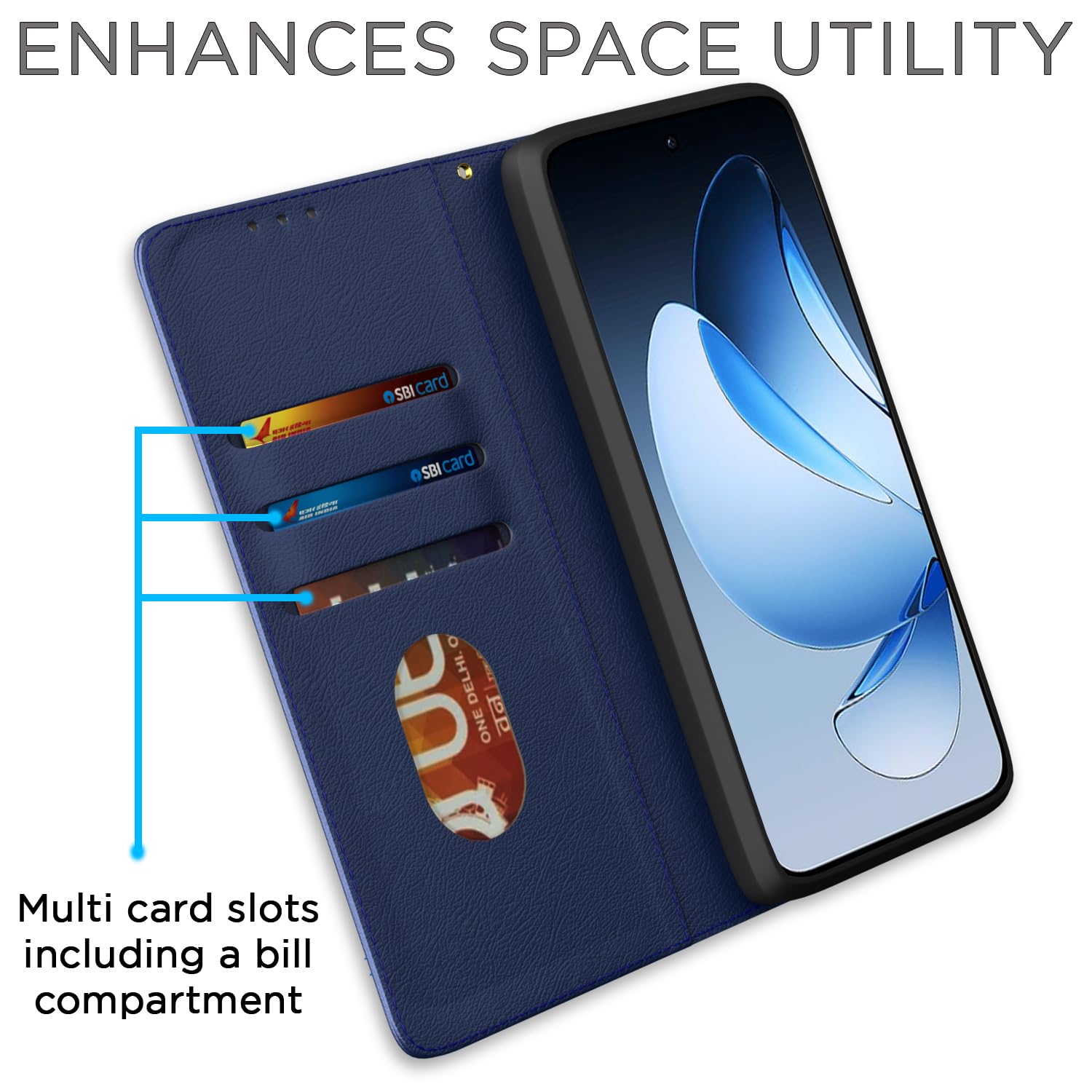 Pikkme blue flip cover for Oppo Reno 13 5G – photo 3