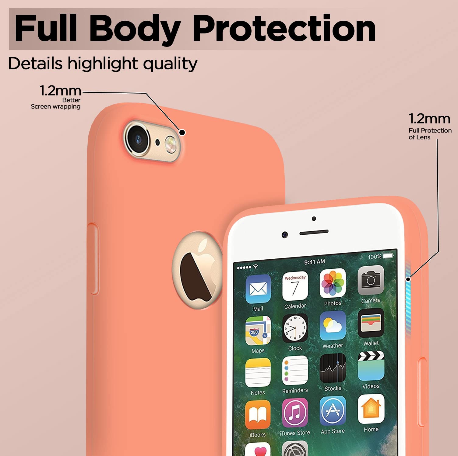 iPhone 6/6S Soft Silicone mobile back cover in new peach by Pikkme – photo 5