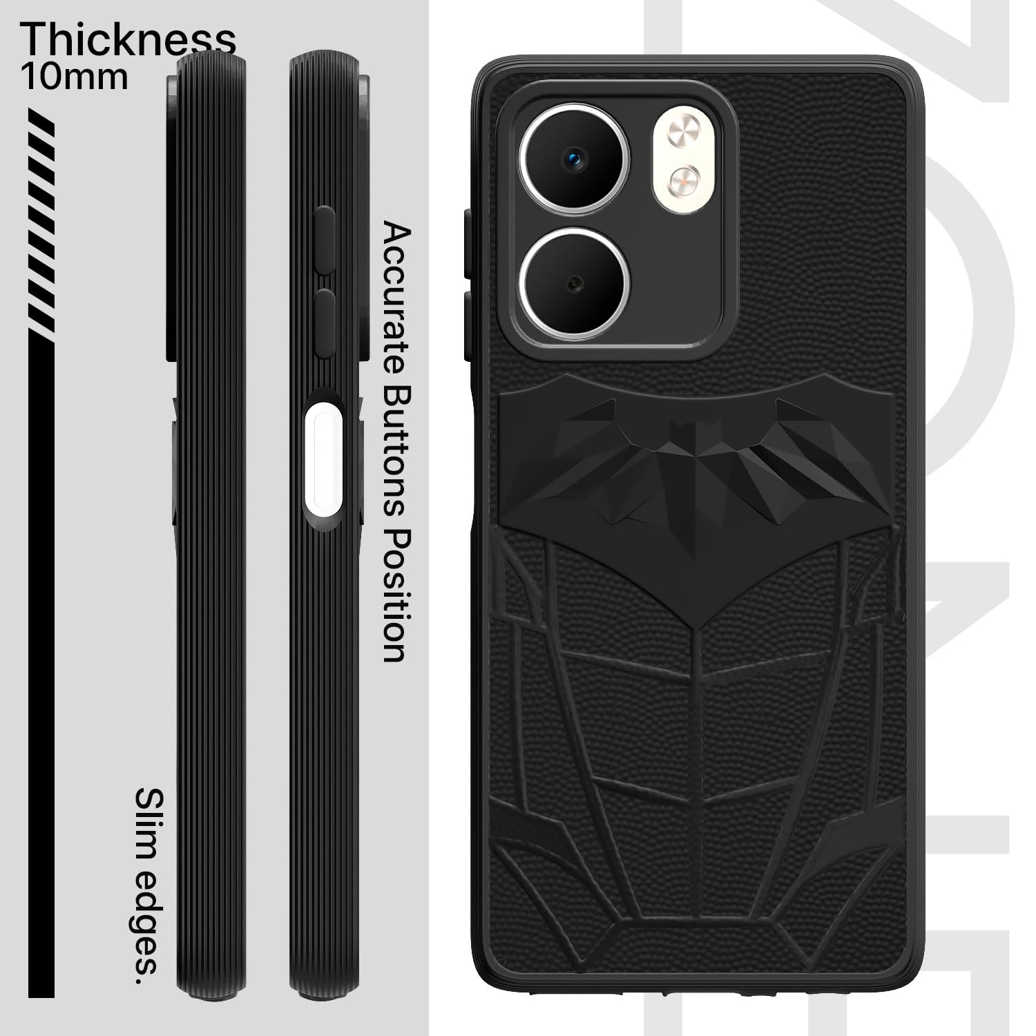 Pikkme Oppo A5x Shockproof Stylish Cartoon Back Cover (Black)