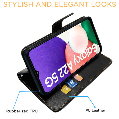 Pikkme black & brown Magnetic wallet flip cover for Samsung F42/A22 5G – photo 5