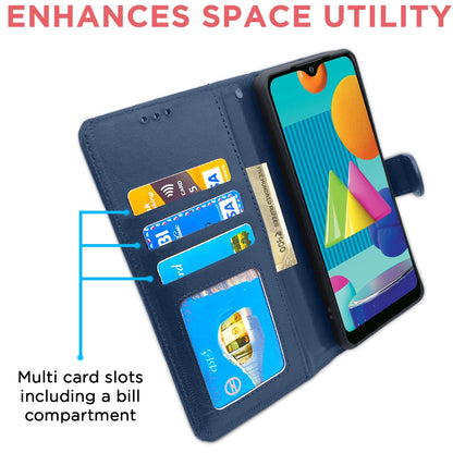 Pikkme Samsung Galaxy M01 Vintage Flip Cover (Blue)