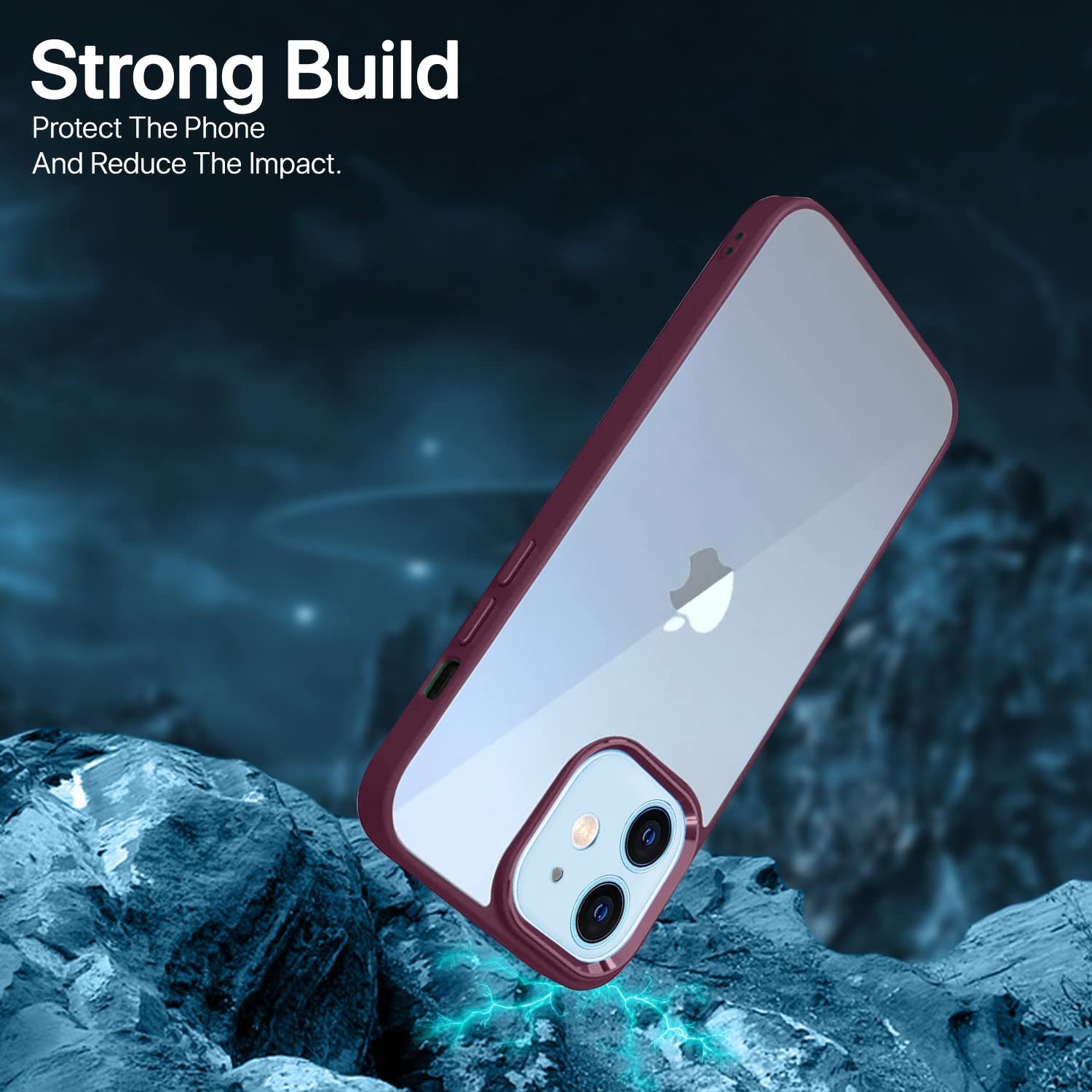 Pikkme iPhone 11 Electroplated Crome Metal Ring Back Cover (Magenta)