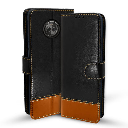 Pikkme Moto X4 Magnetic black & brown flip cover
