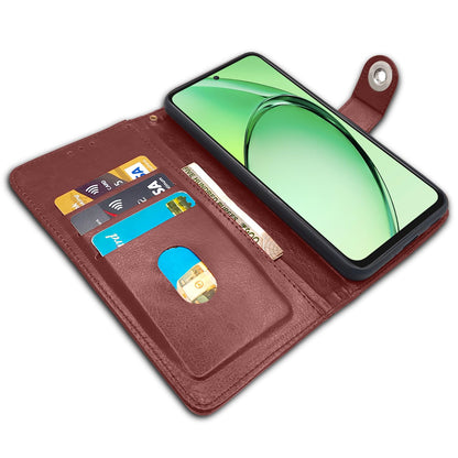 Pikkme Oppo K12x 5G Button brown wallet flip cover – photo 5
