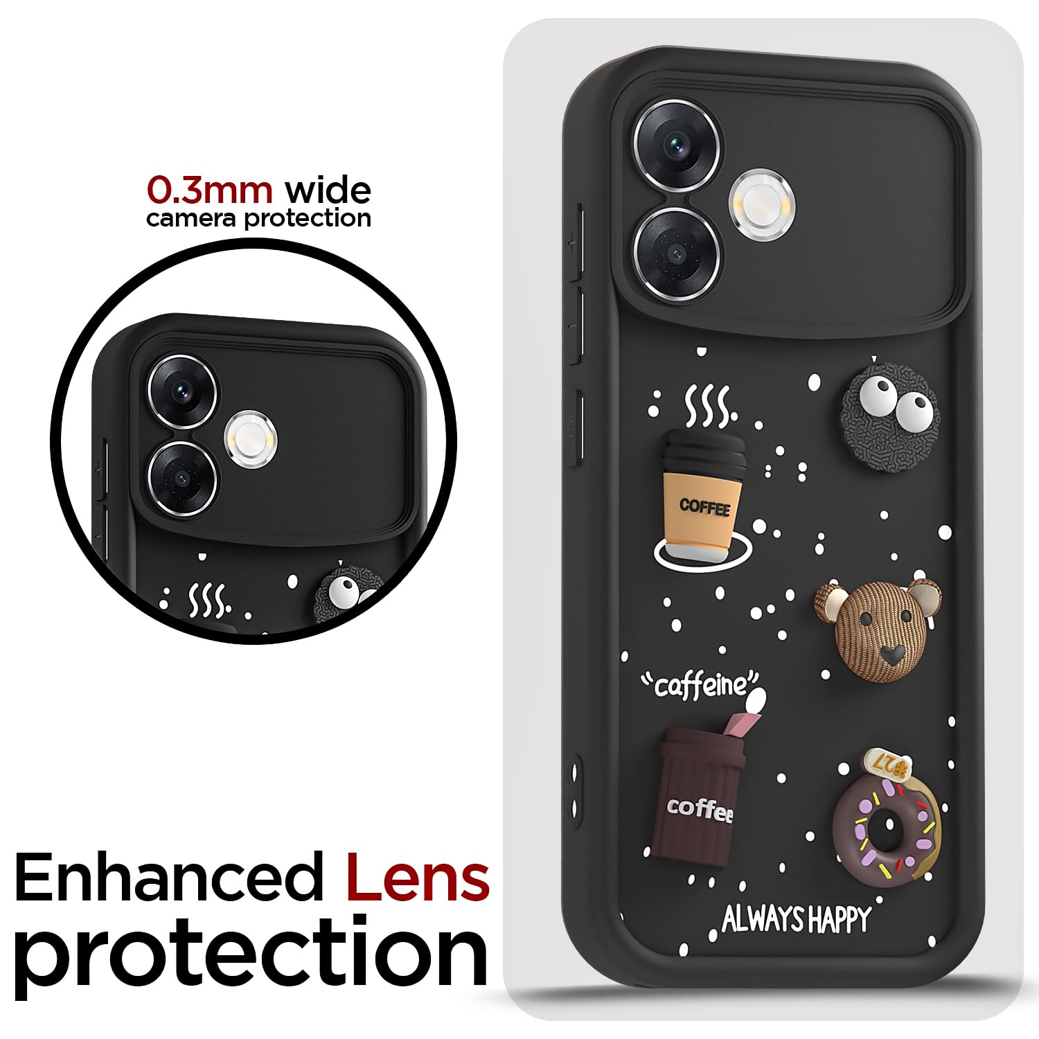 Pikkme Oppo F33 Pro 5G/3D Silicone black mobile back cover – photo 5