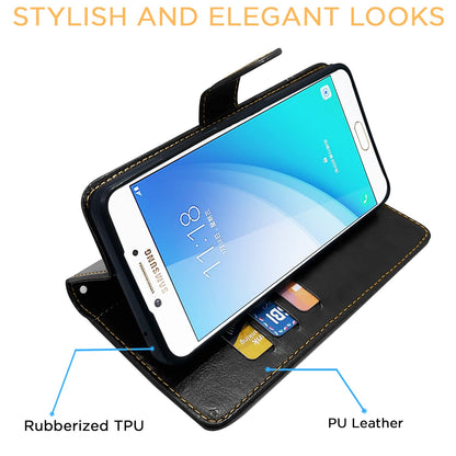 Pikkme black & brown Magnetic flip cover for Samsung C7 Pro – photo 5