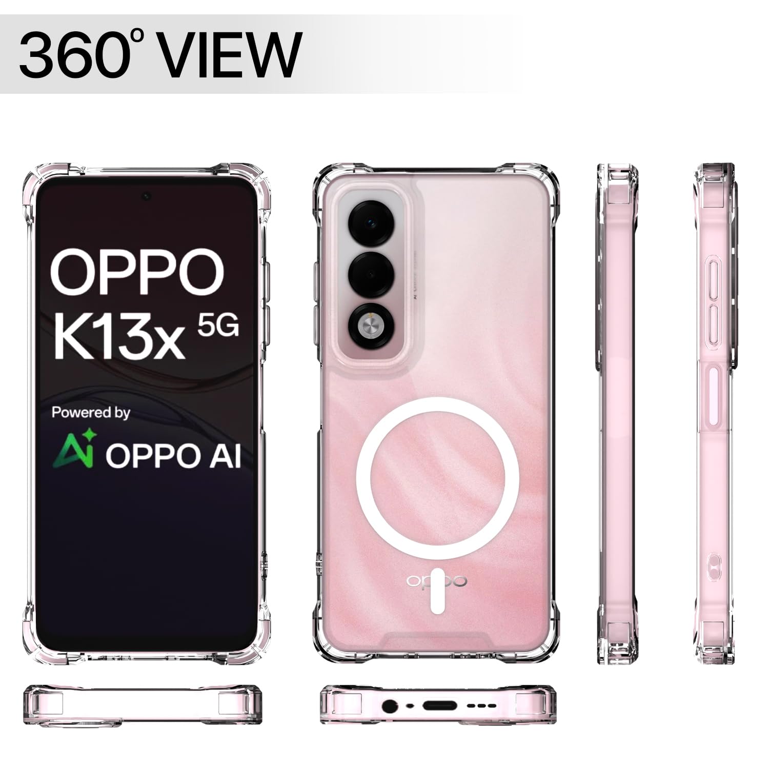 Pikkme transparent mag-safe MagSafe mobile back cover for Oppo K13x 5G/Realme C71/C75 5G/P3x 5G – photo 7
