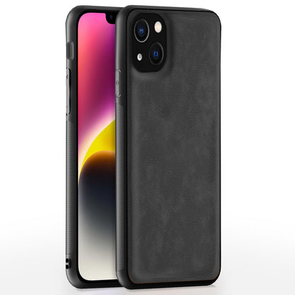 Grey Leather mobile back cover for iPhone 14 – Pikkme