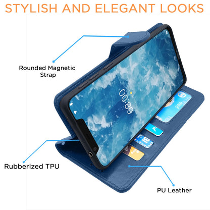 Pikkme Nokia 8.1 Vintage Flip Cover (Blue)