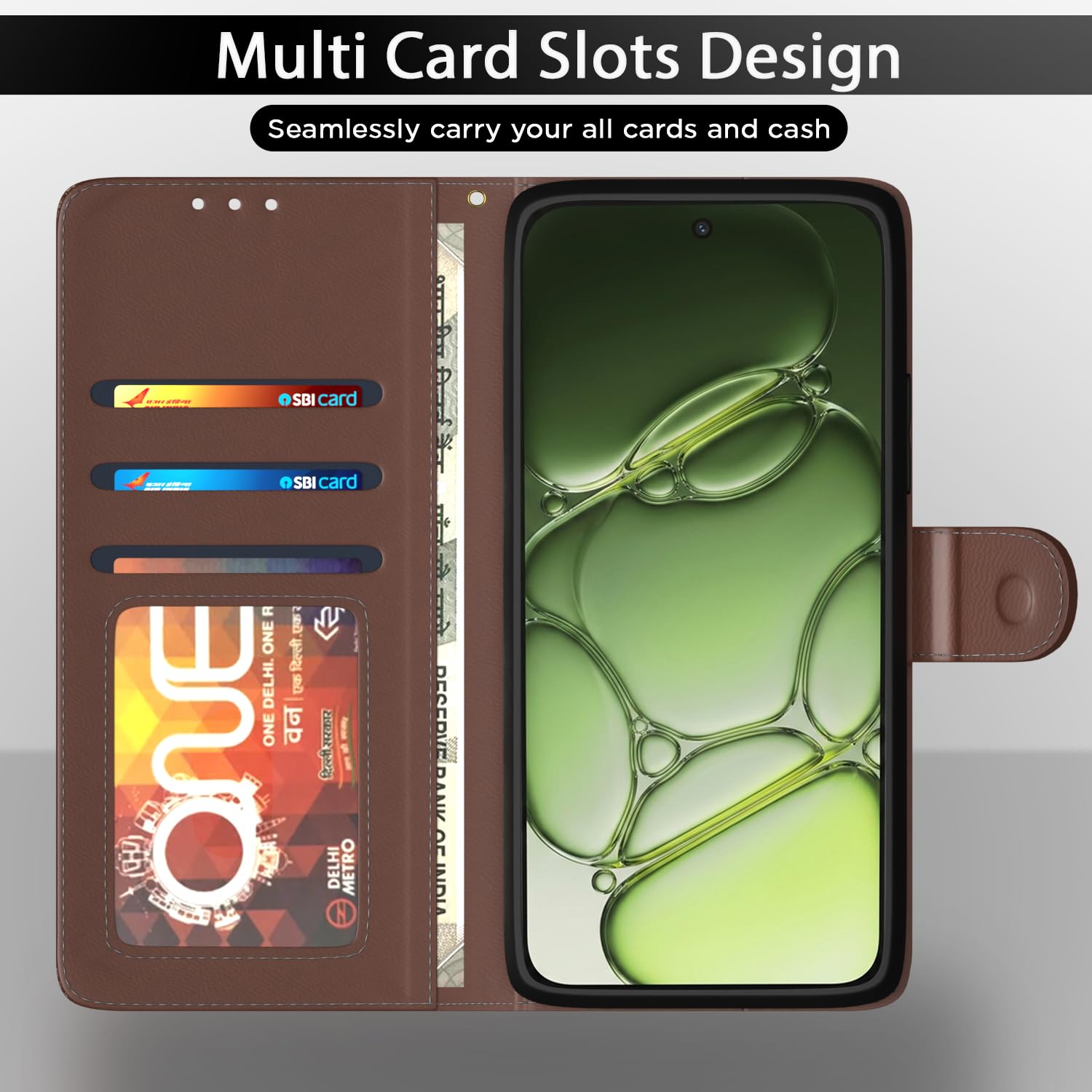Pikkme tan Wallet flip cover for OnePlus Nord 6 5G – photo 5