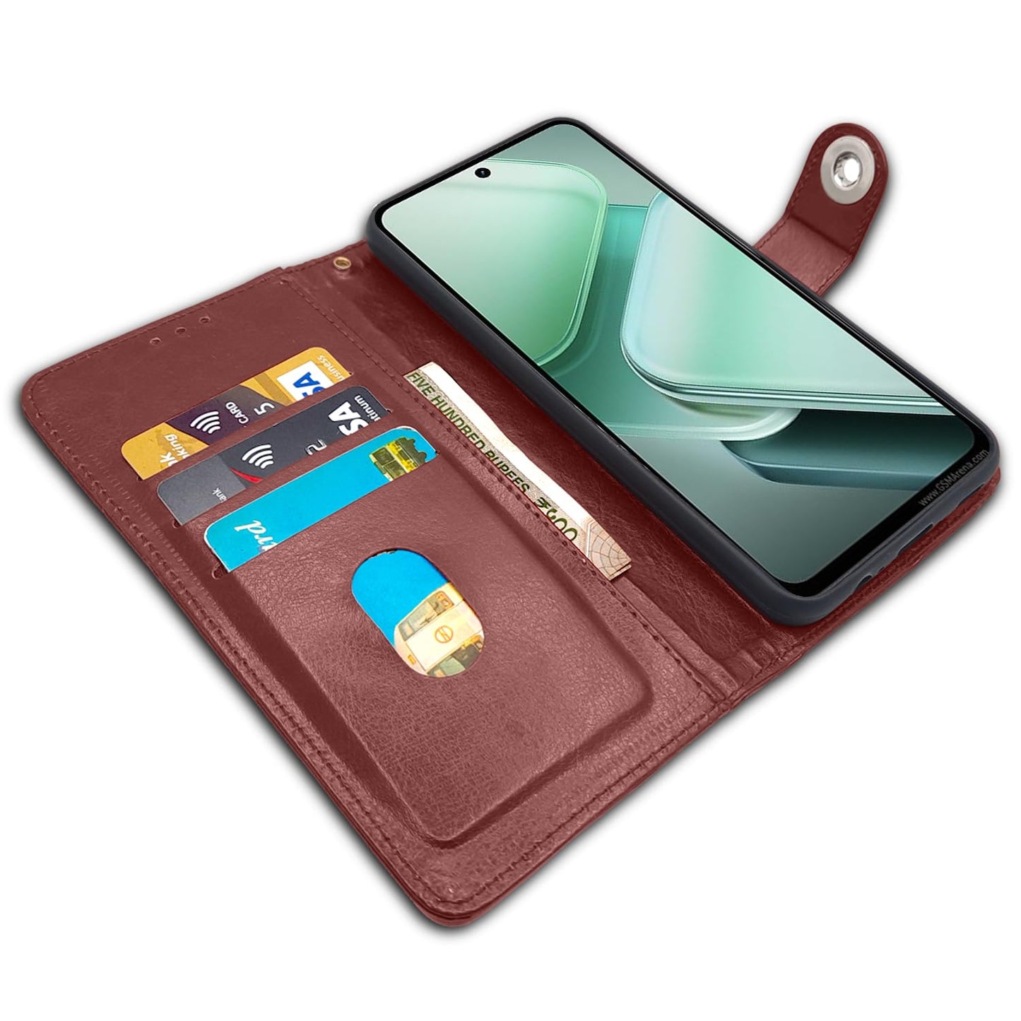 Pikkme iQOO Z9X 5G Button Flip Cover (Brown)