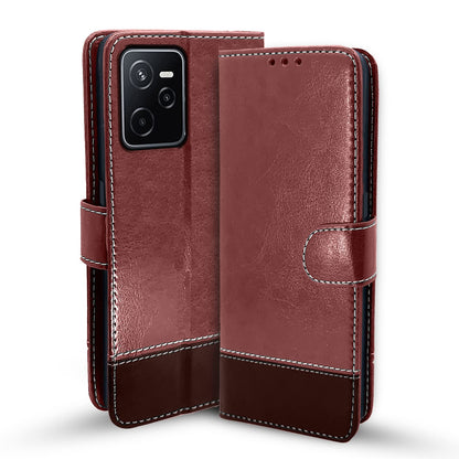 Pikkme Realme Narzo 50A Prime Magnetic brown & coffee wallet flip cover