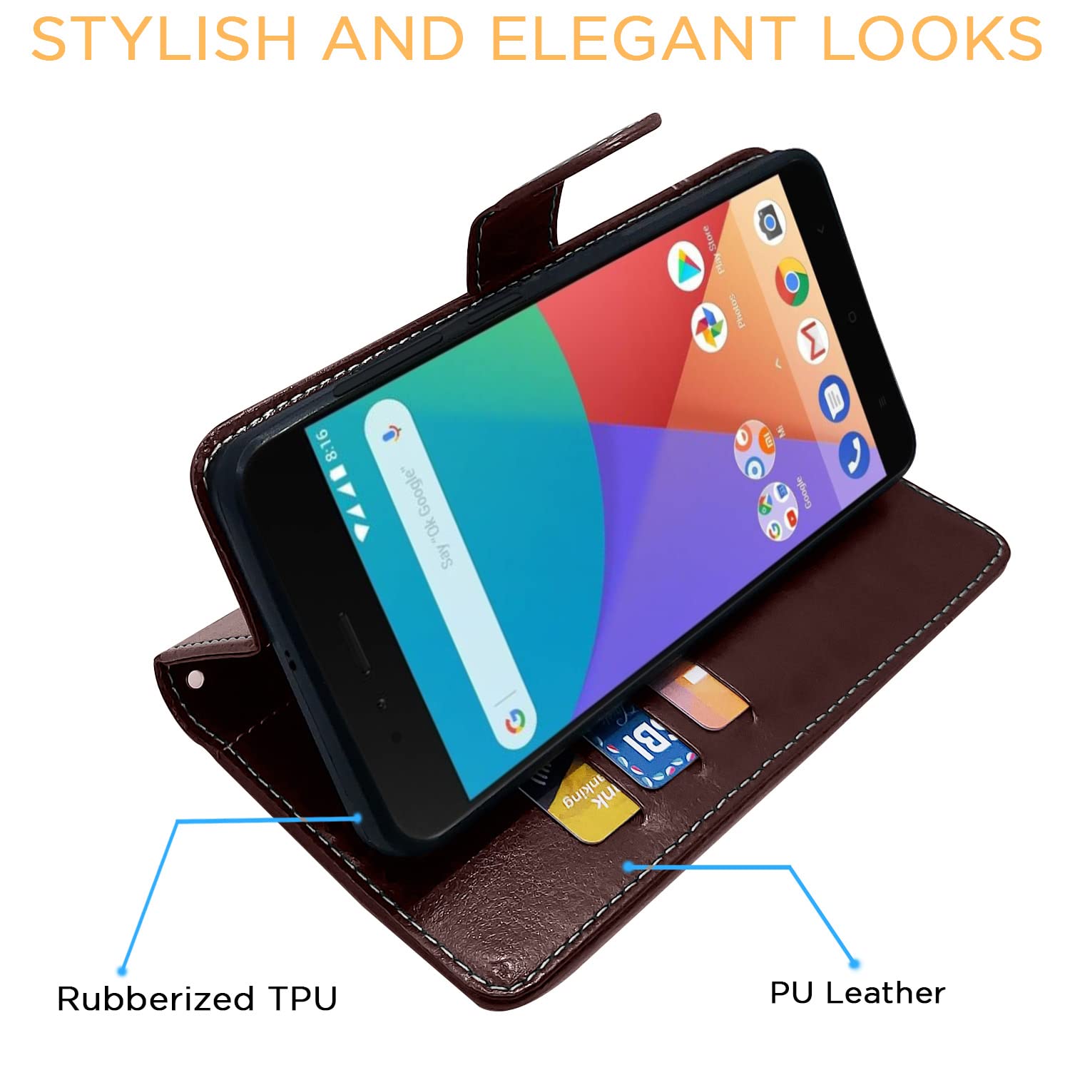 Coffee & brown flip case for Mi A1 – Pikkme – photo 5