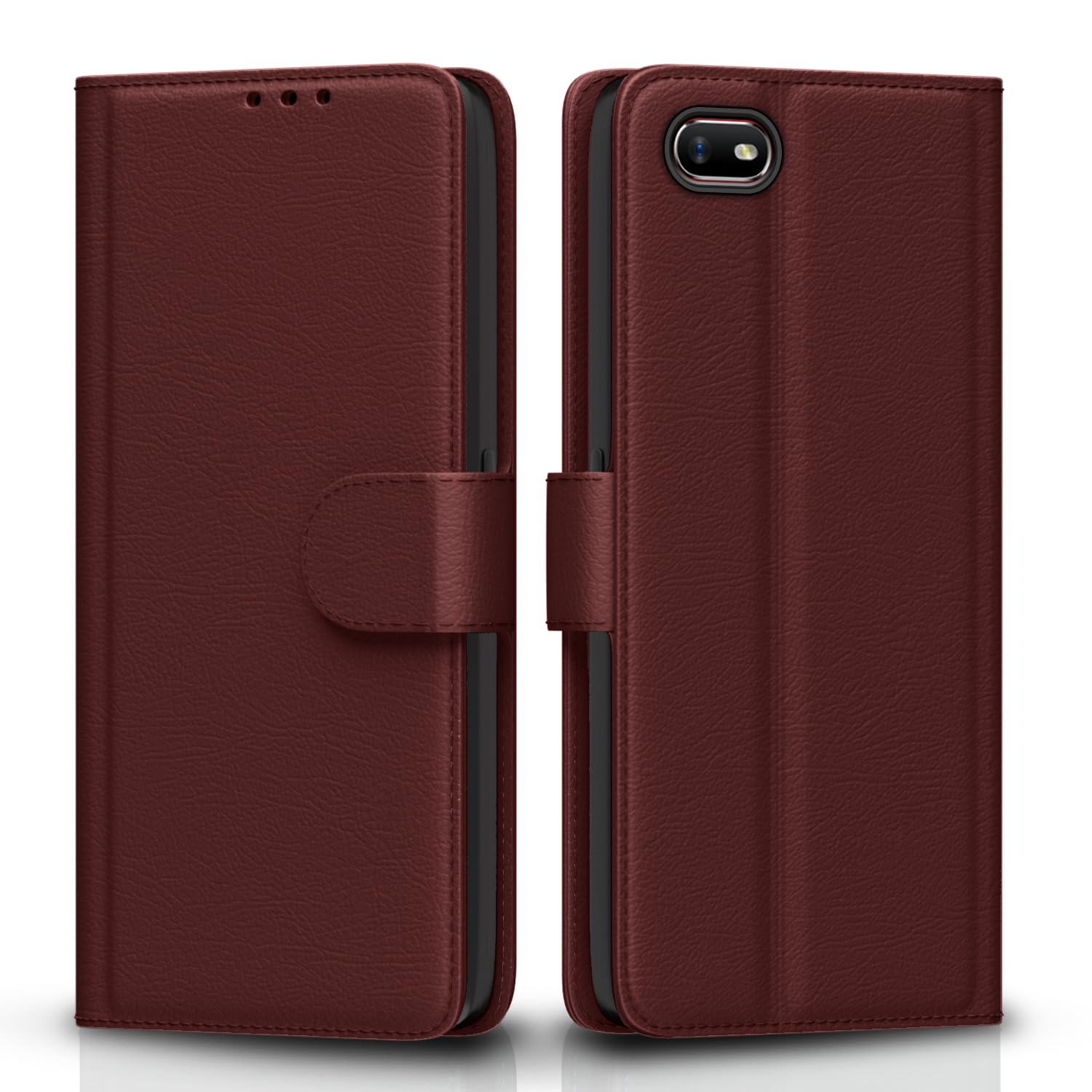 Oppo A1K wallet flip cover in brown by Pikkme