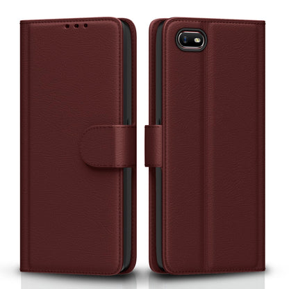 Oppo A1K wallet flip cover in brown by Pikkme