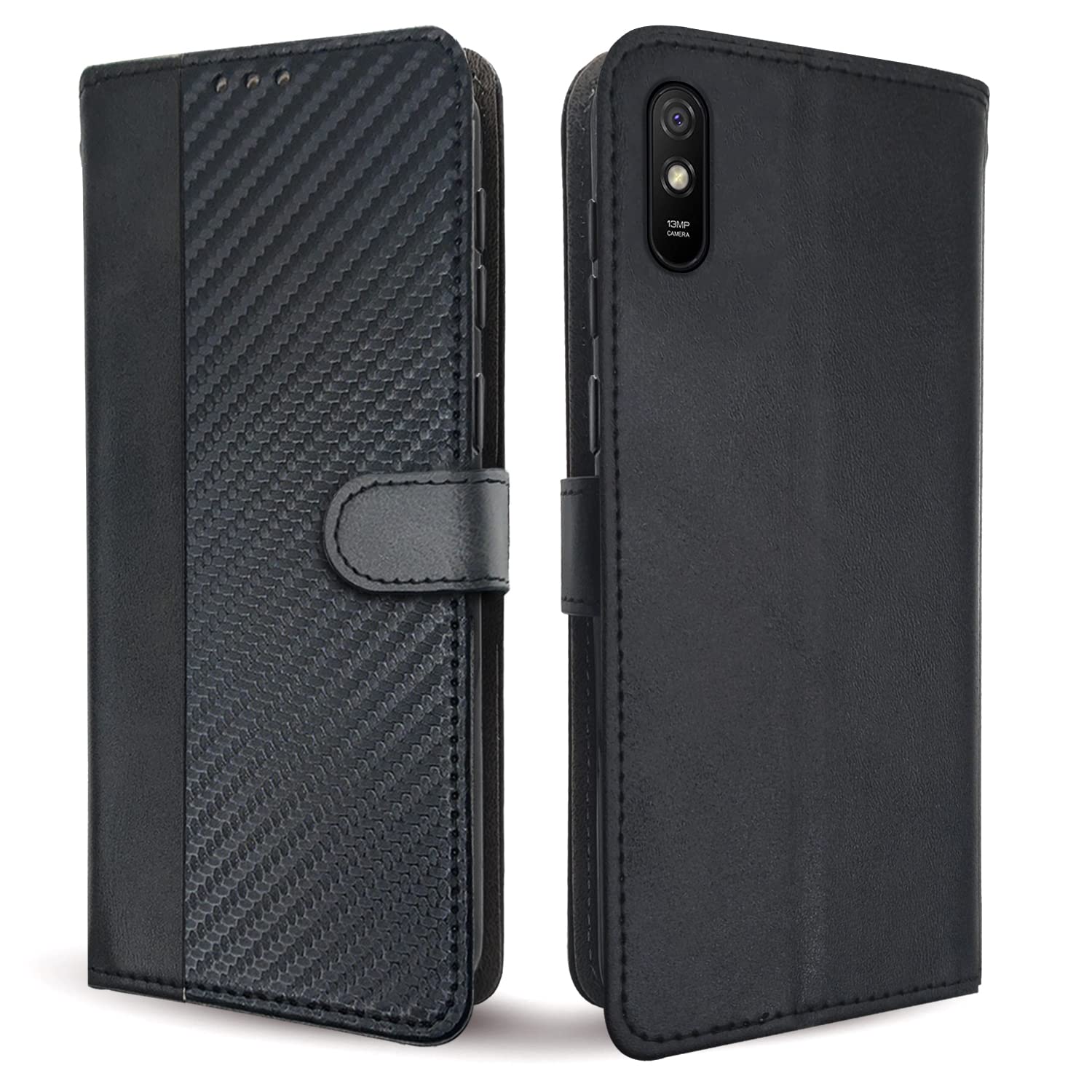Pikkme black flip cover for Redmi 9A/9i/9A Sport