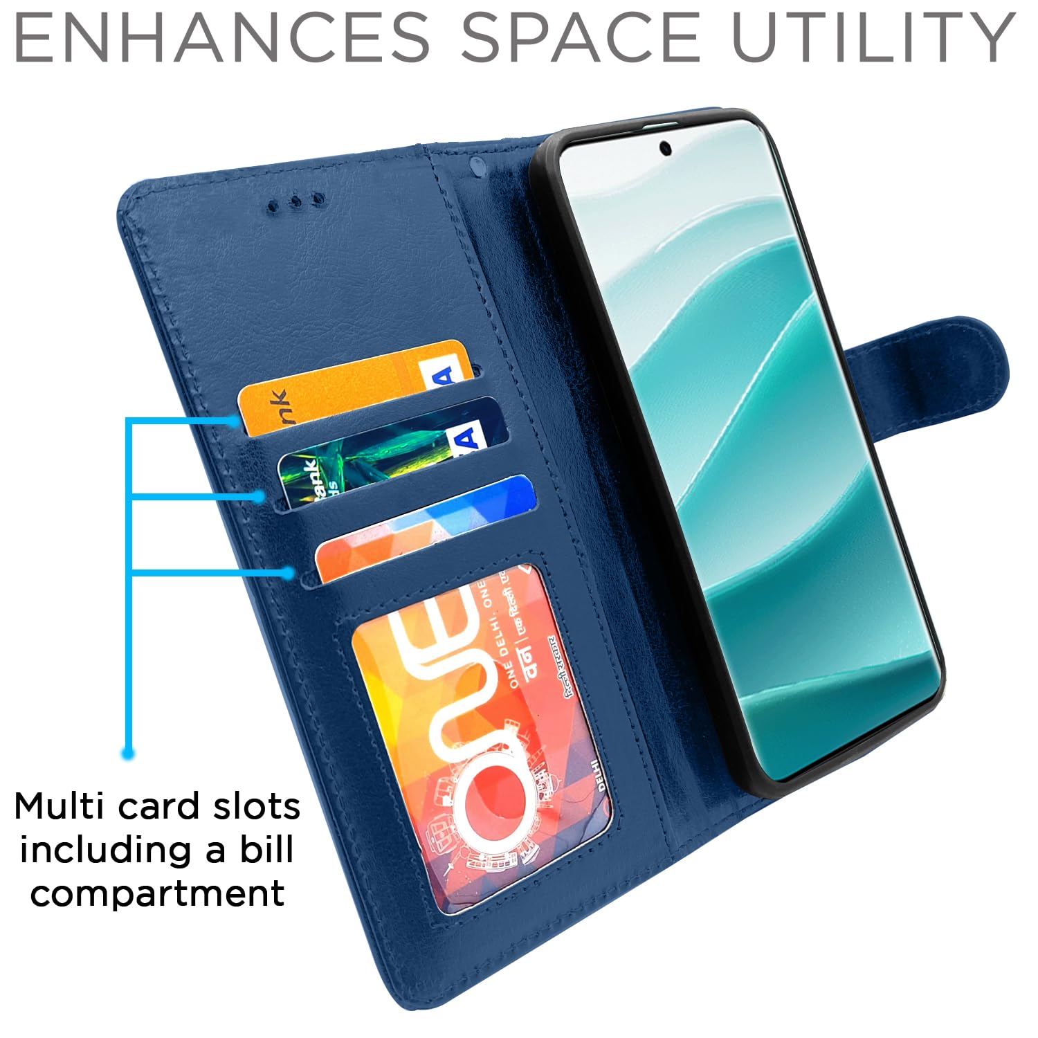 Pikkme blue Wallet wallet flip cover for Redmi Note 14 Pro/Note 14 Pro Plus 5G – photo 3