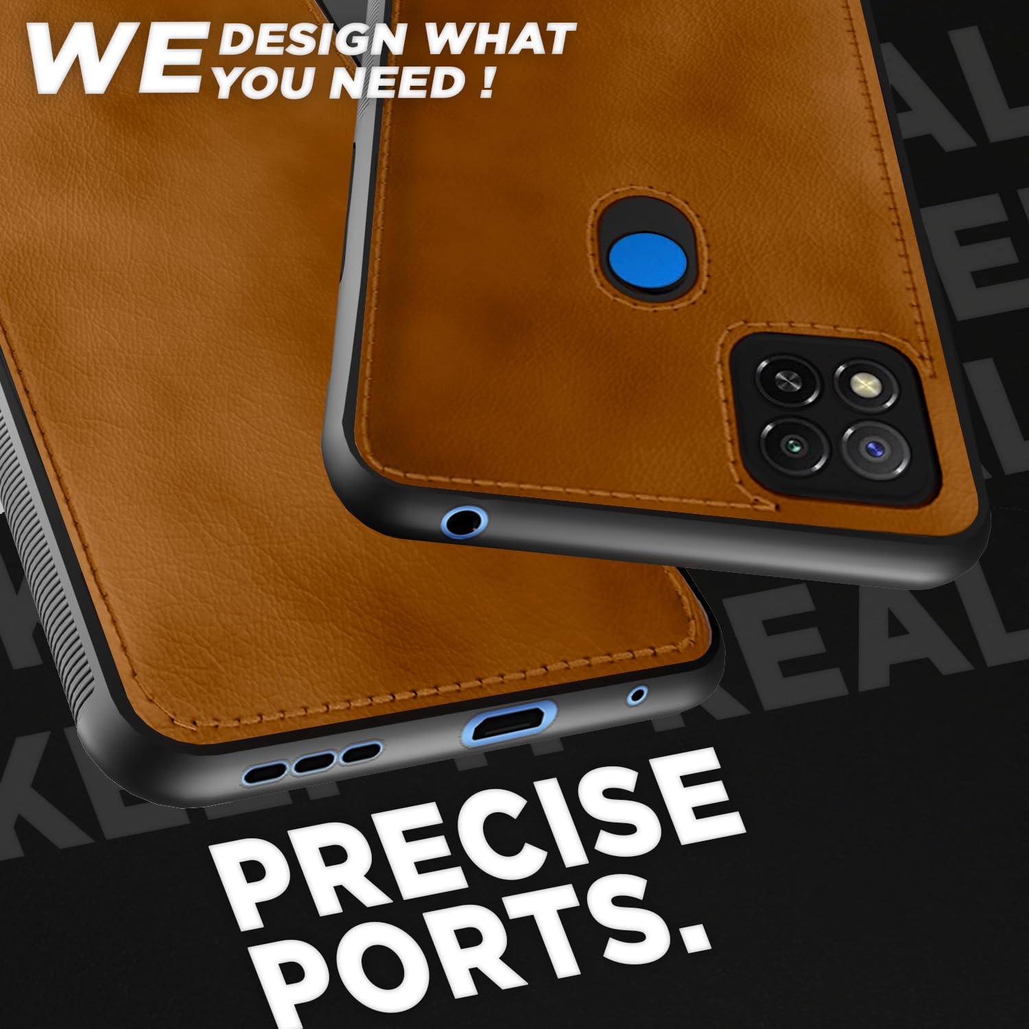 Redmi 10A/9/9C Leather back cover in brown by Pikkme – photo 3
