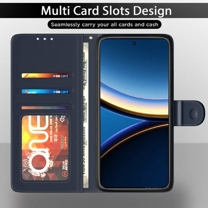 Pikkme Poco F7 Ultra 5G Contrast Flip Cover (Blue)