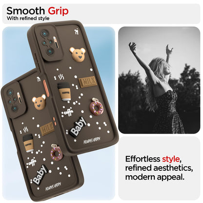 Pikkme Redmi Note 10 Pro/Note 10 Pro Max Cute Fun Cartoon 3D Bear Coffee Back Cover (Brown)