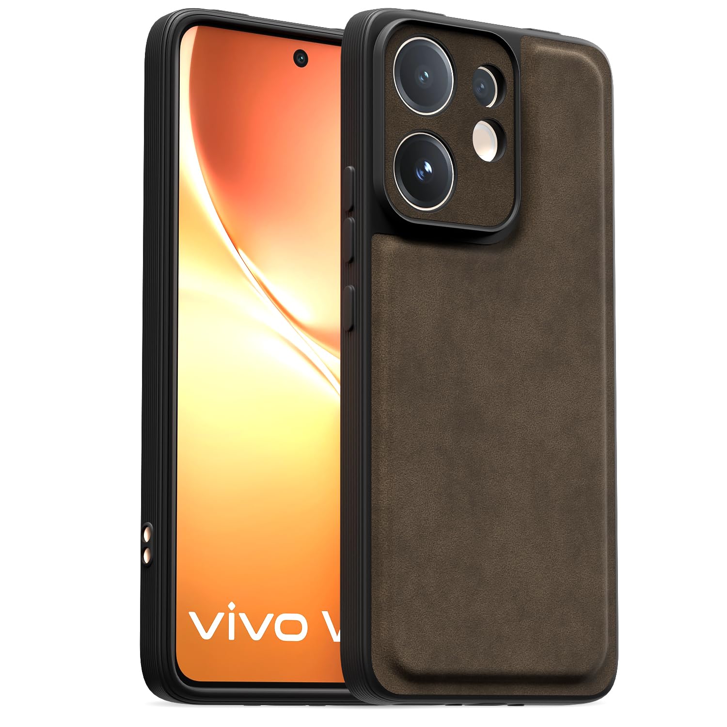 Pikkme Vivo V60/T4 Pro 5G Leather coffee mobile back cover