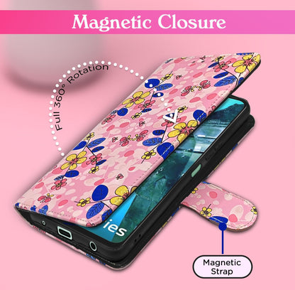 Pikkme pink flower Wallet wallet flip cover for iQOO Z9 Lite 5G/Vivo T3 Lite 5G/Vivo Y18/Y18e/Y03 – photo 6