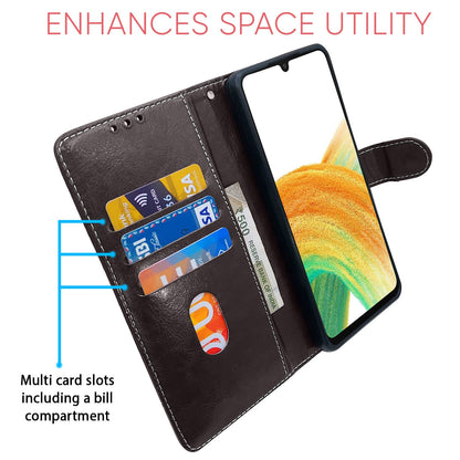 Pikkme coffee & brown Magnetic mobile flip cover for Samsung A33 5G – photo 3