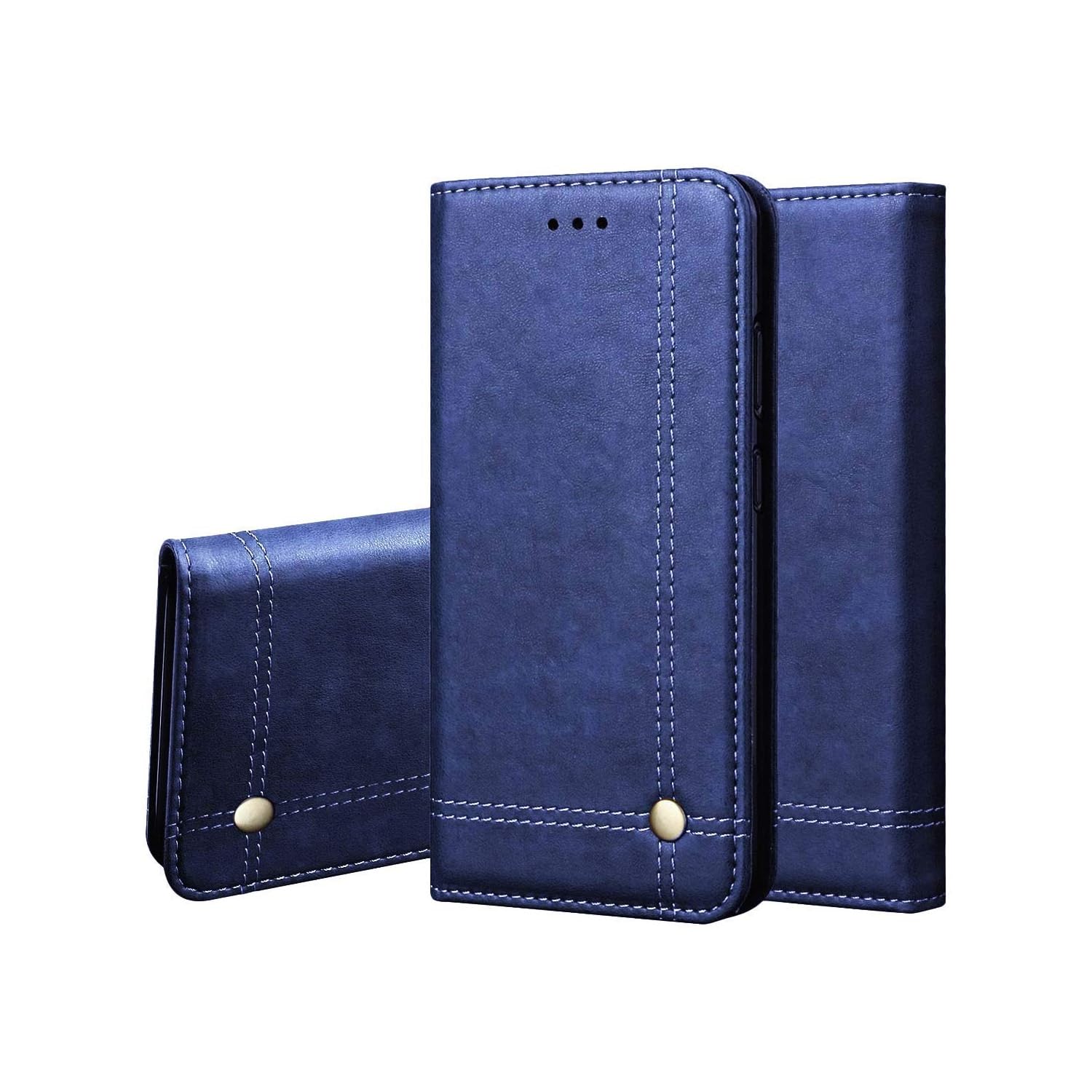 Pikkme Samsung Galaxy M30 Premium Leather Magnetic Flip Cover (Blue)