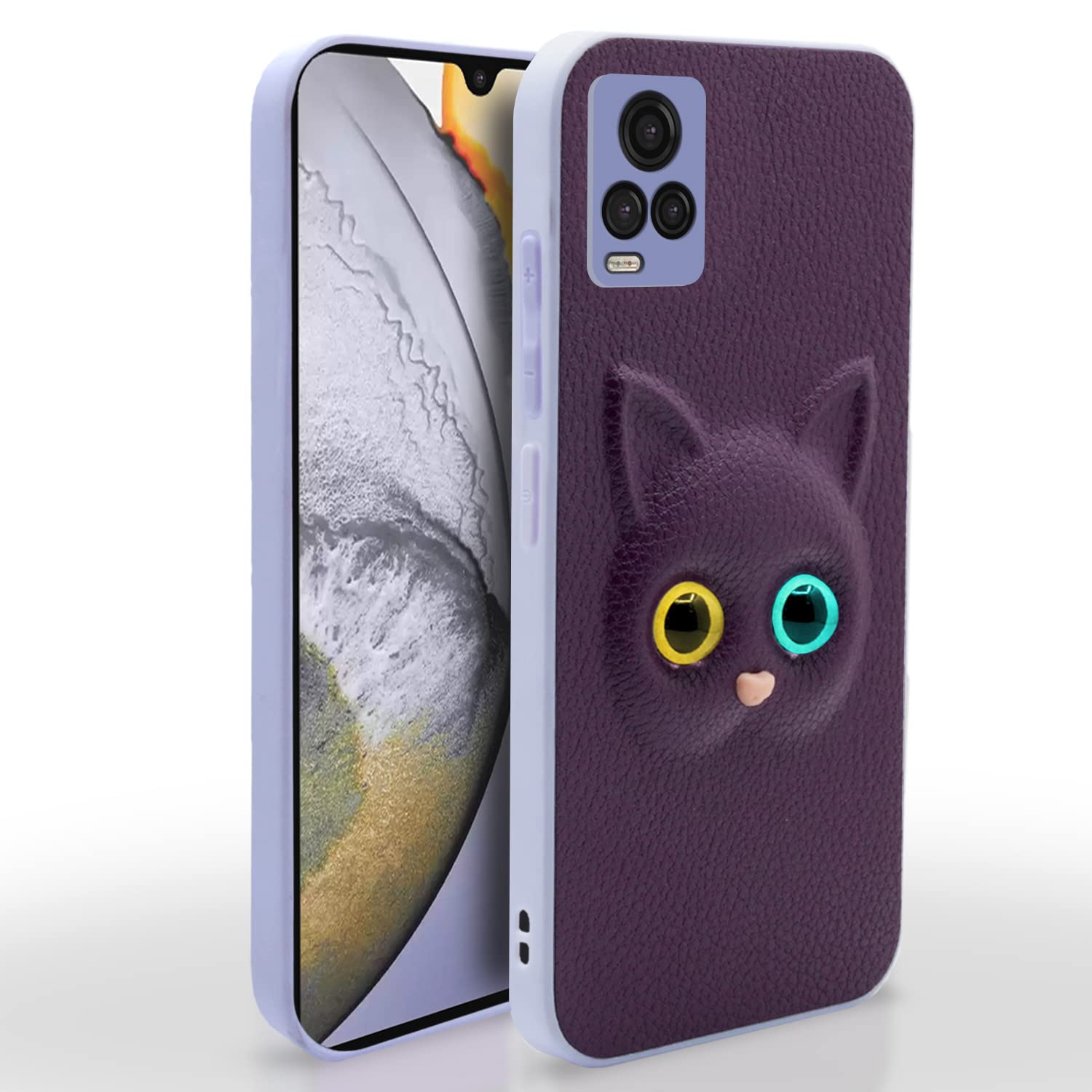  Vivo V20 Kitty Back Cover -Purple
