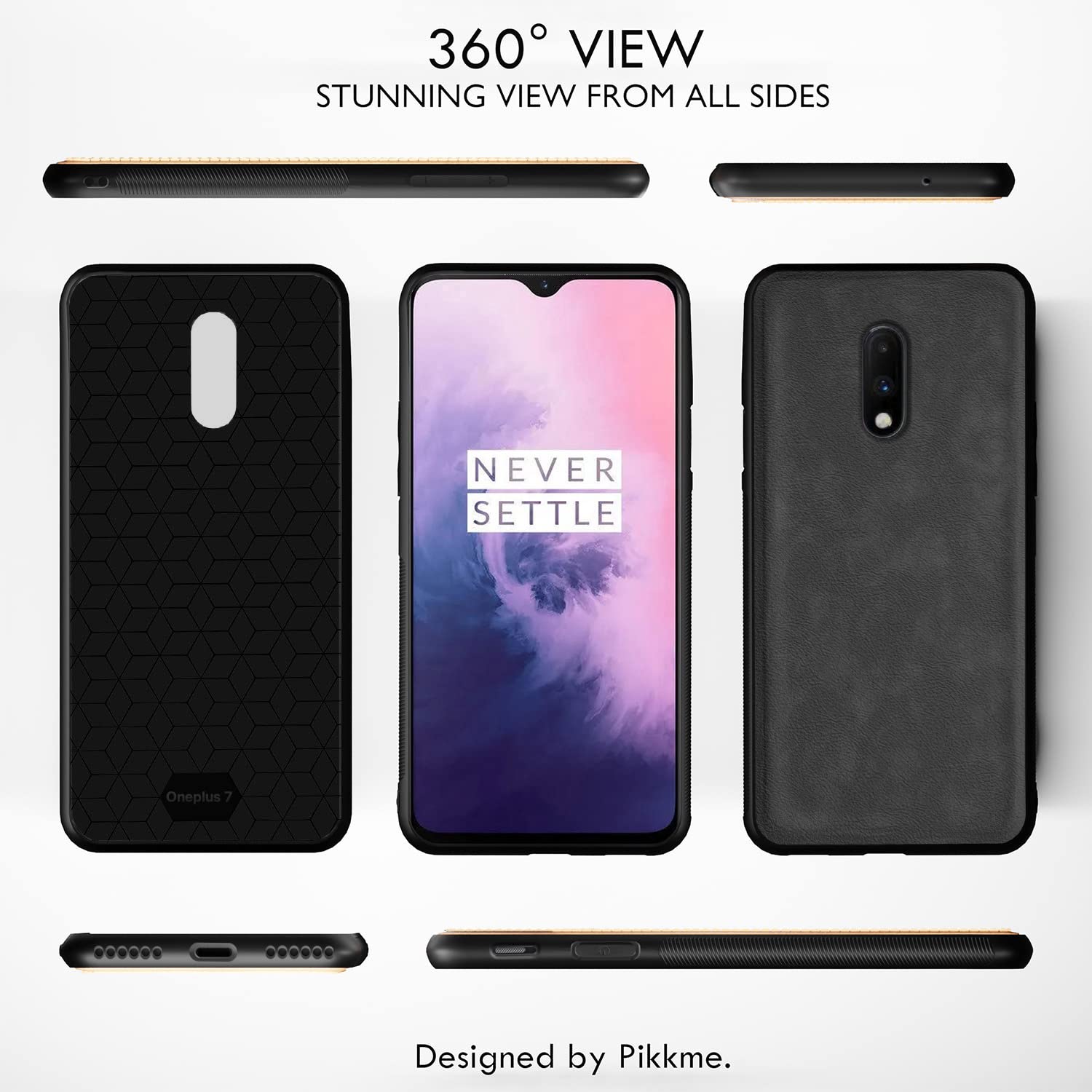 OnePlus 7 Leather back cover in grey by Pikkme – photo 3