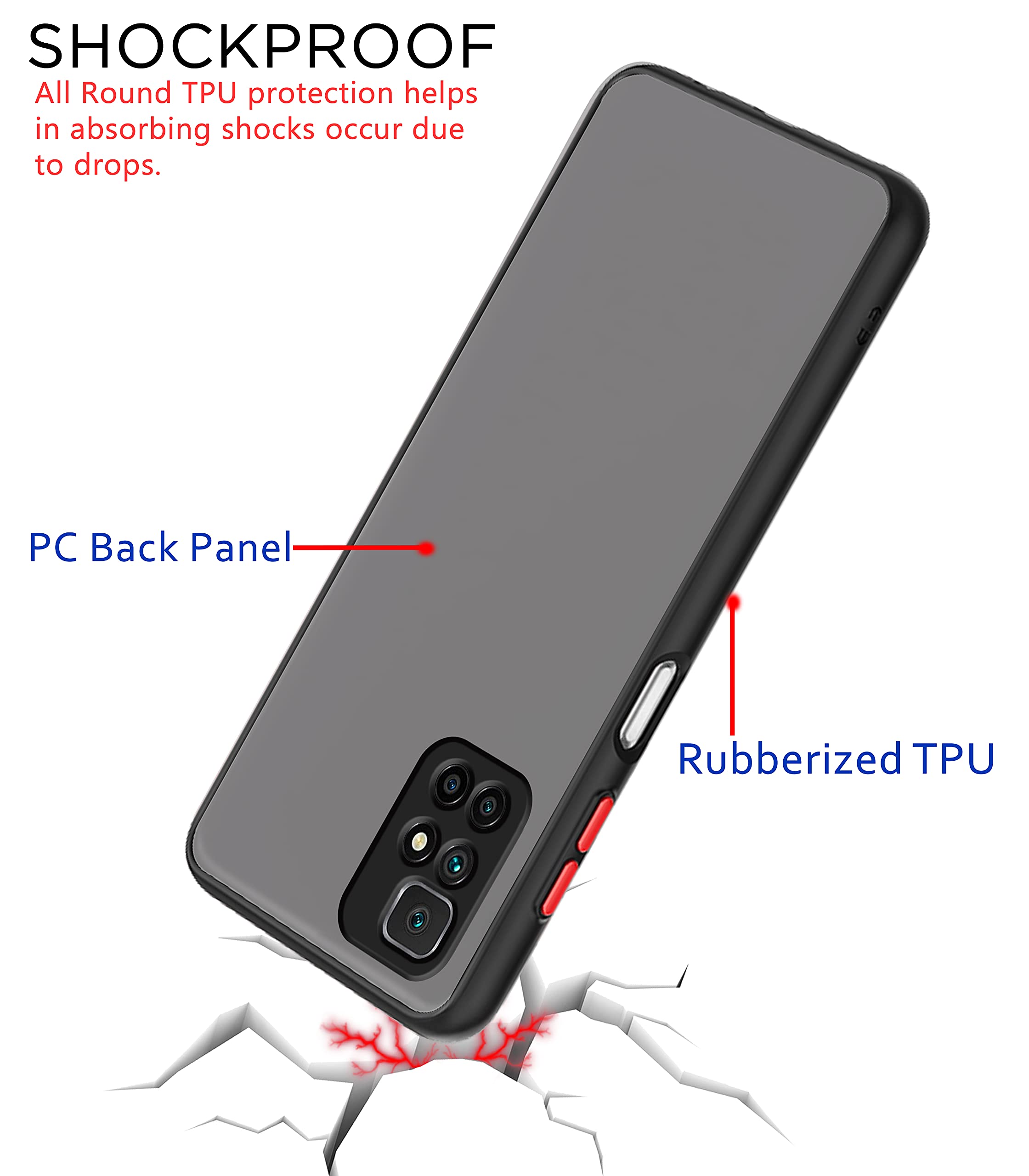 Redmi 10 Prime back cover in black by Pikkme – photo 4