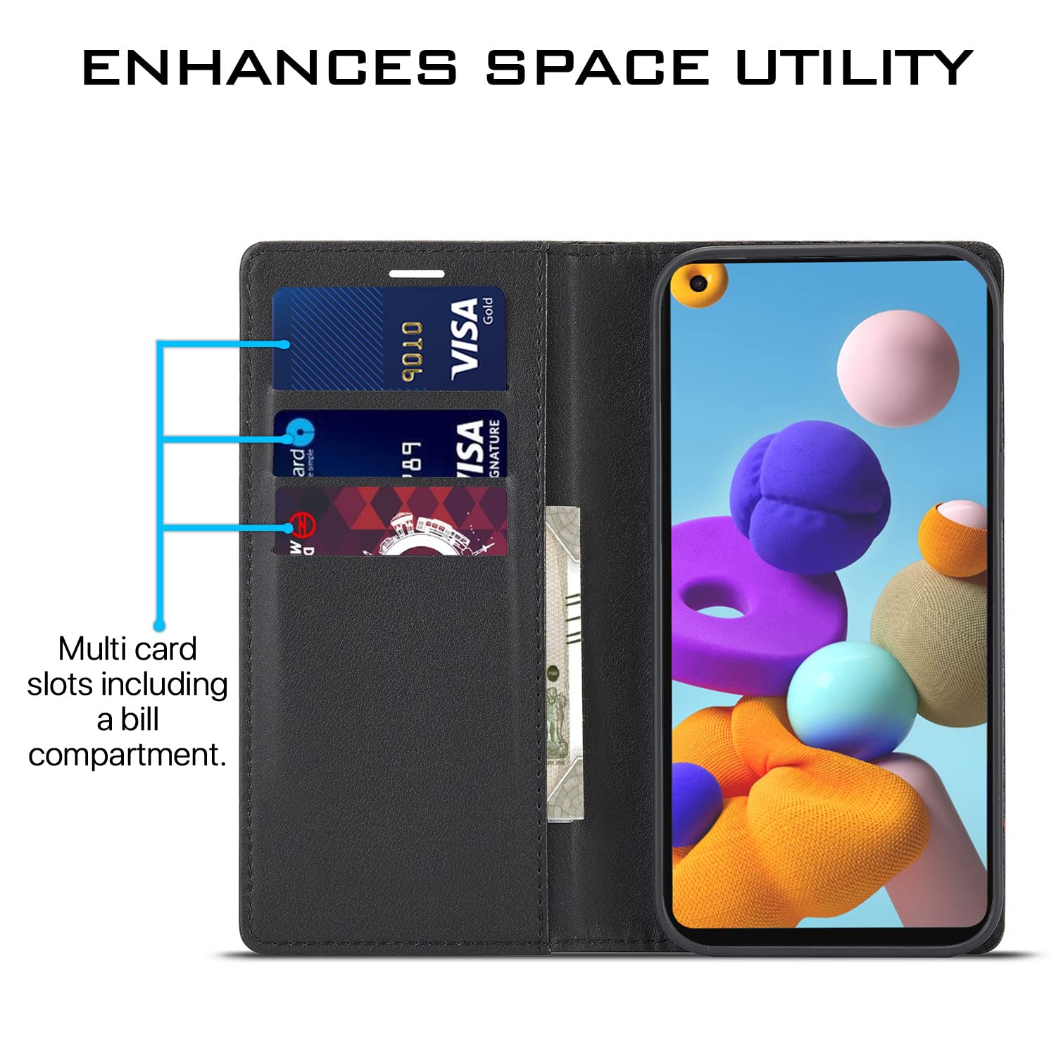 Pikkme Samsung A21s black mobile flip cover – photo 3