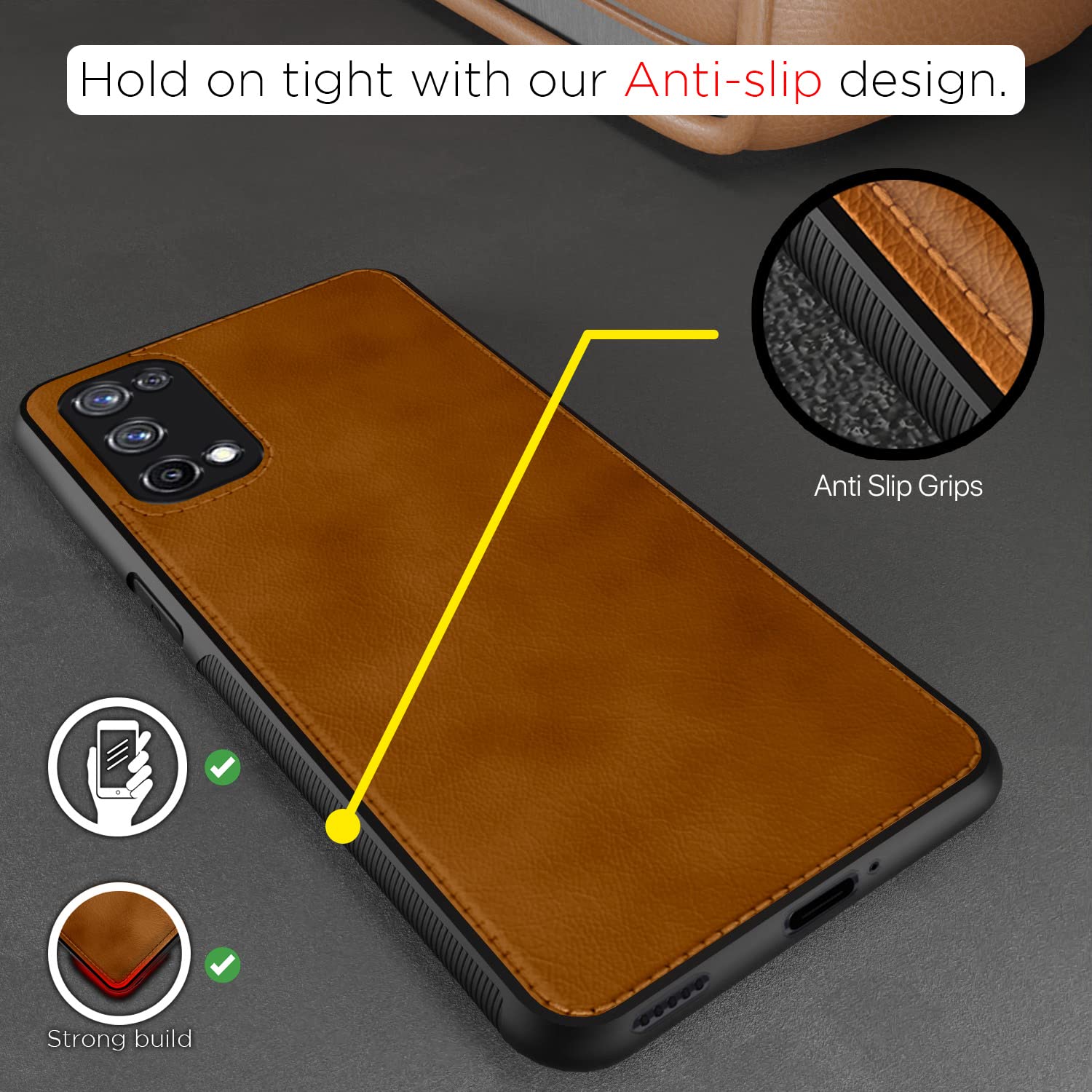 Realme X7 5G mobile cover in brown by Pikkme – photo 2