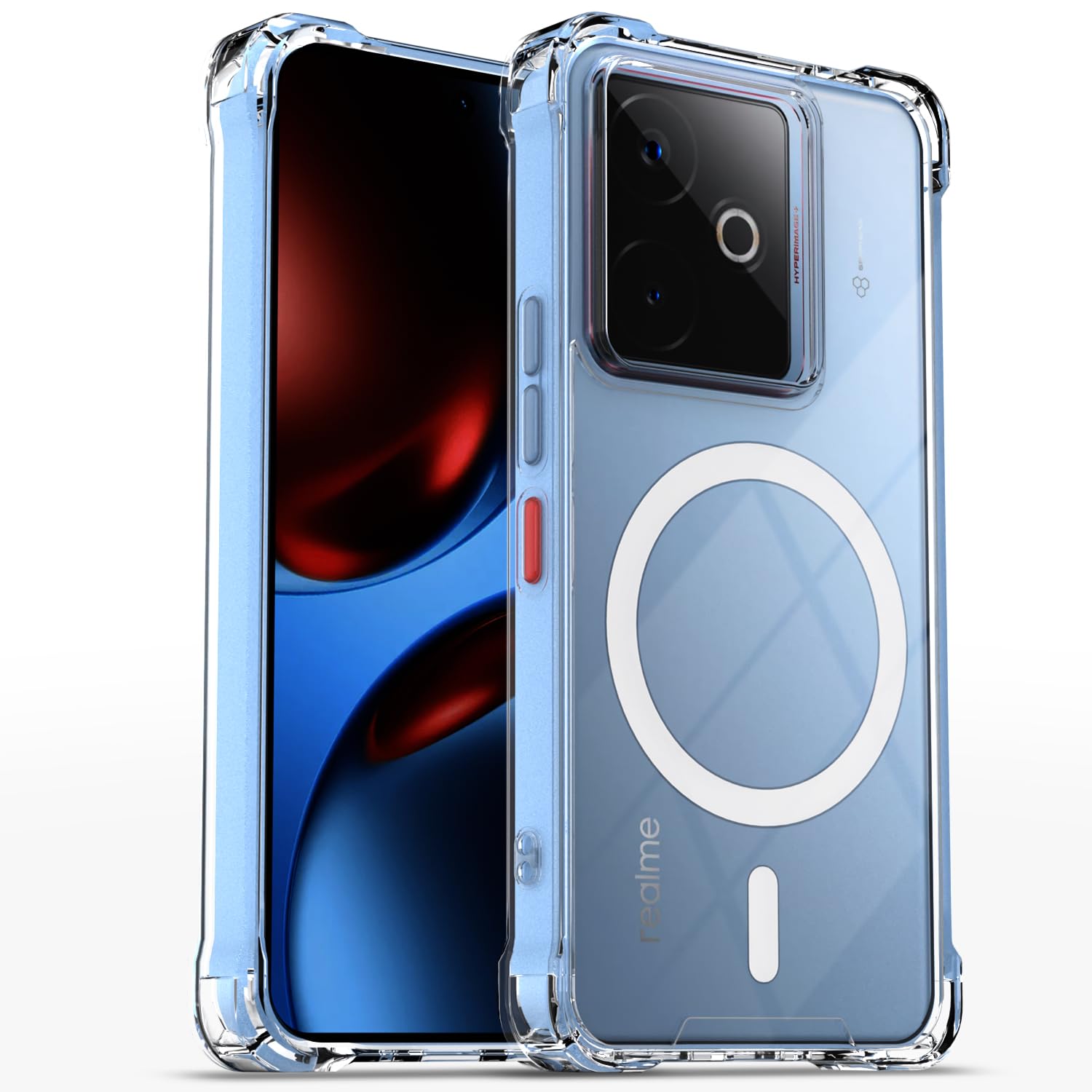 Pikkme Realme GT 7 5G / GT 7T 5G Mag-Safe Shockproof PC + TPU Back Cover (Transparent)