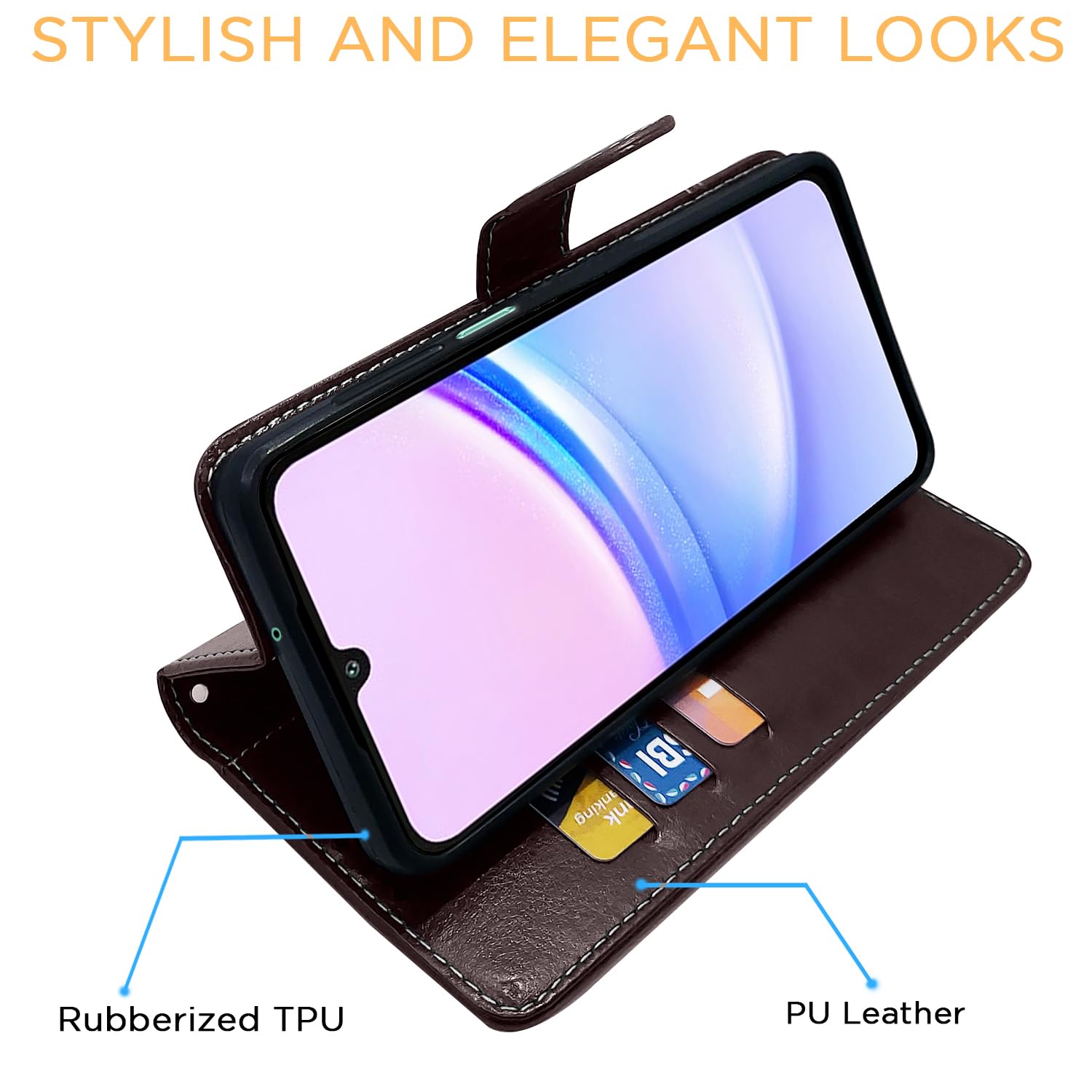 Coffee & brown Magnetic mobile flip cover for Samsung F15/M15/M15 Prime 5G – Pikkme – photo 5