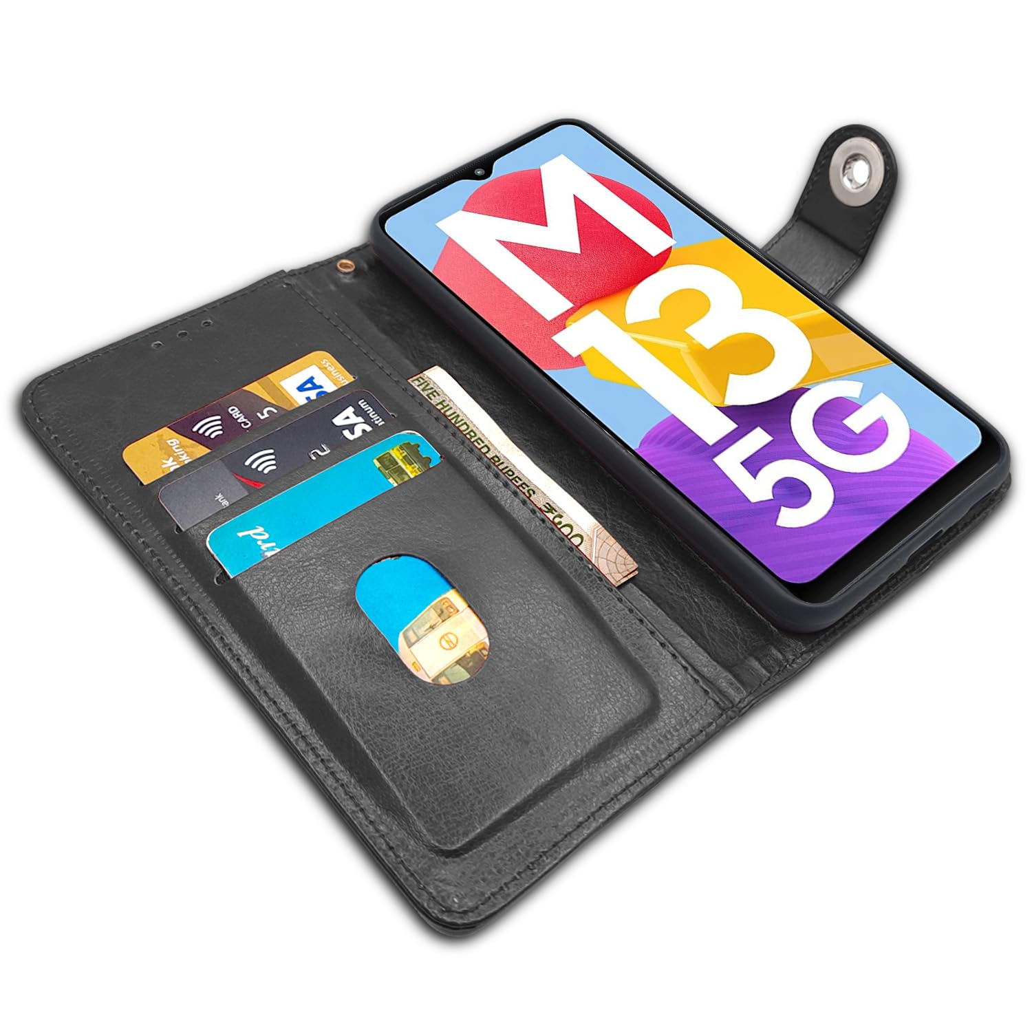 Pikkme black mobile flip cover for Samsung M13 5G – photo 3
