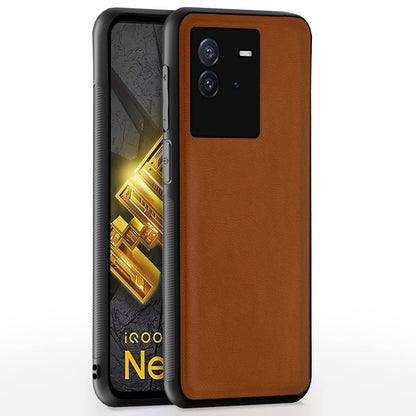 Pikkme iQOO Neo 6 5G Leather camel mobile back cover