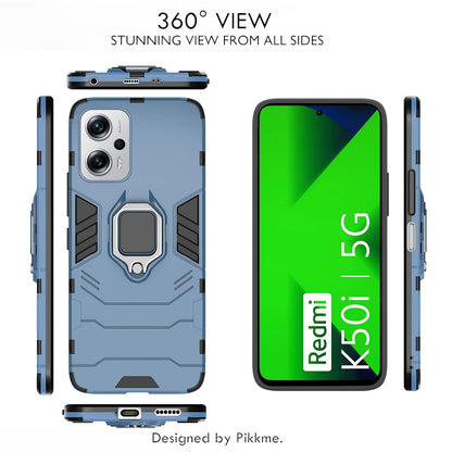 Pikkme Redmi K50i 5G D5 Tough Armor Back Cover | Blue
