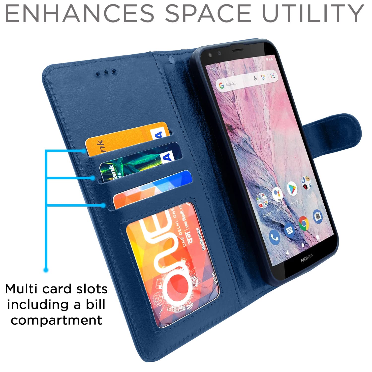 Pikkme blue Magnetic flip cover for Nokia C01 Plus – photo 3