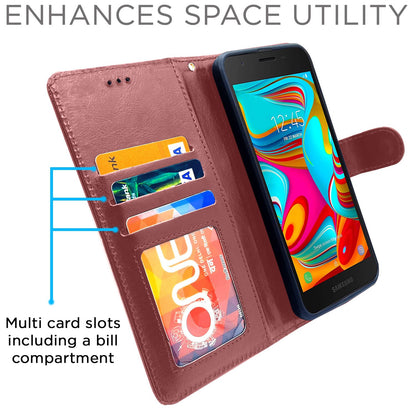 Brown wallet flip cover for Samsung A2 Core – Pikkme – photo 3
